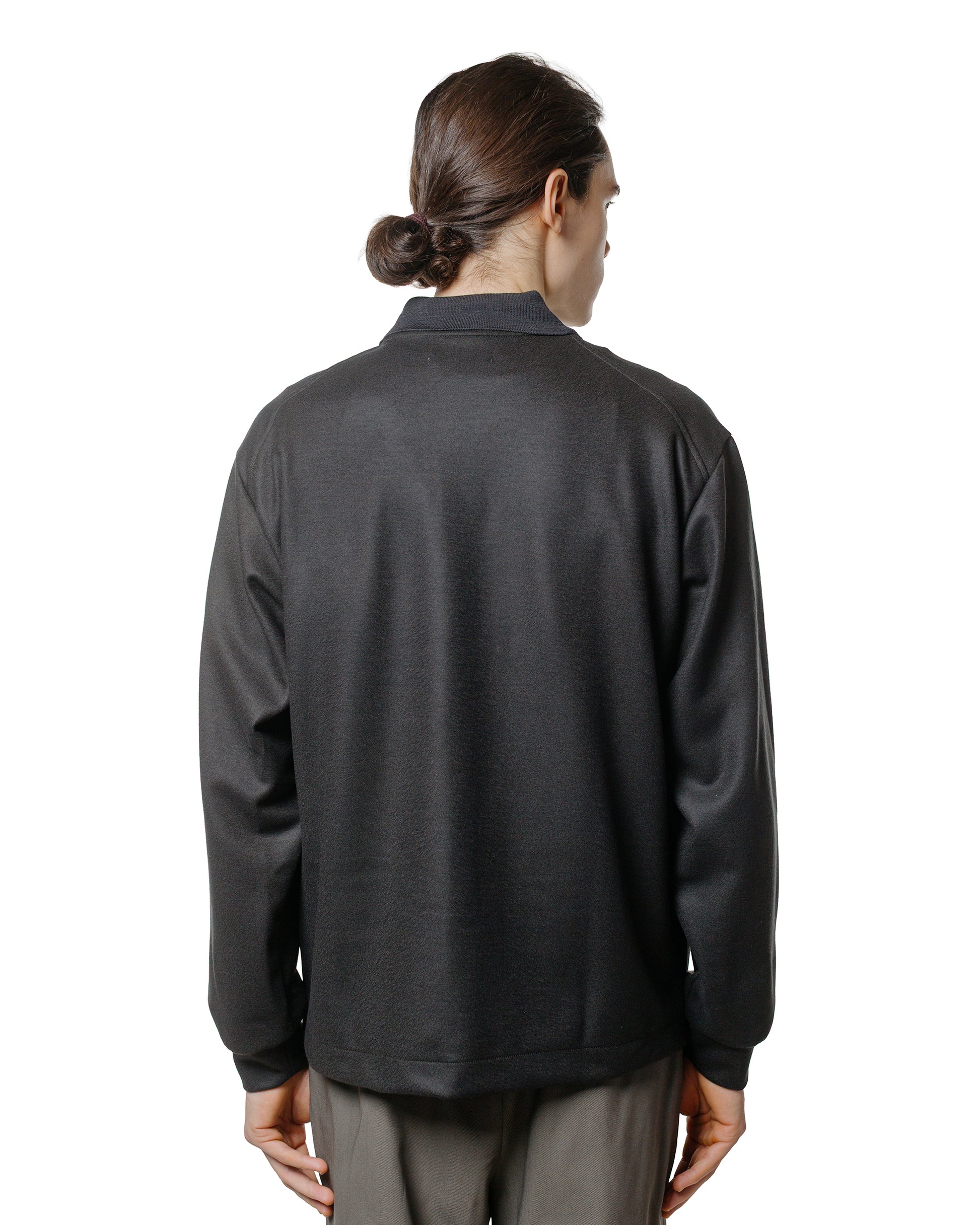 marka Shirt Cardigan Super 140s Wool Knit Charcoal