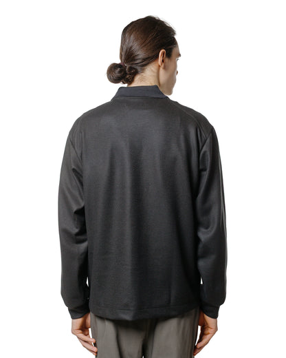 marka Shirt Cardigan Super 140s Wool Knit Charcoal