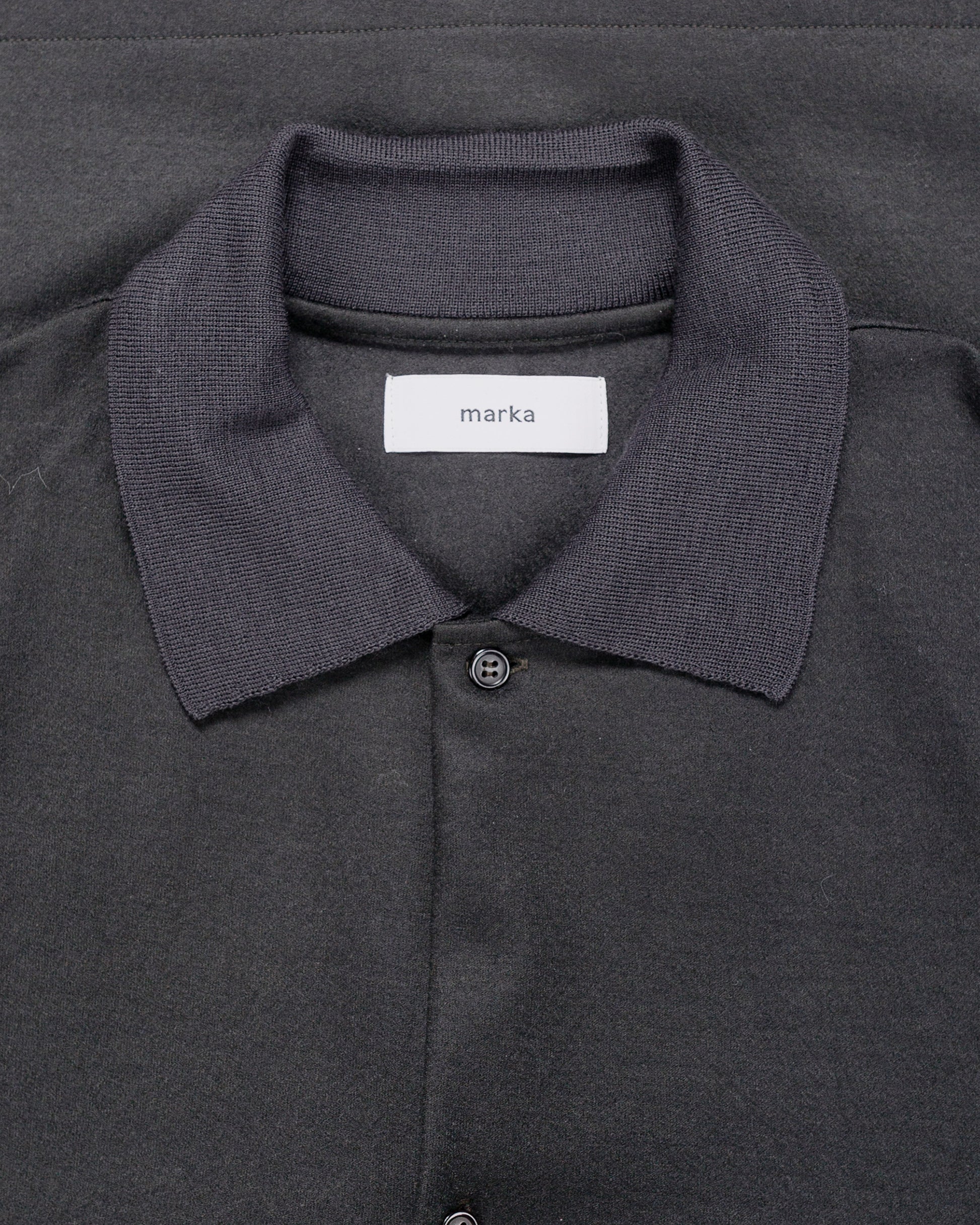 marka Shirt Cardigan Super 140s Wool Knit Charcoal