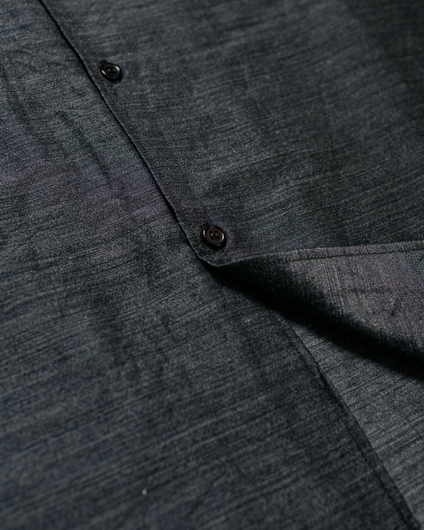 marka Silk/Wool Feather Twill Open Collar L/S Shirt Gray