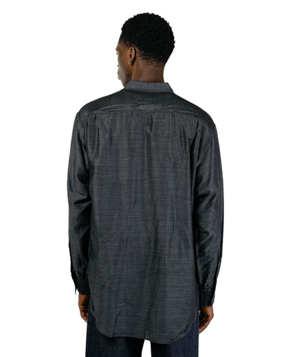 marka Silk/Wool Feather Twill Open Collar L/S Shirt Gray