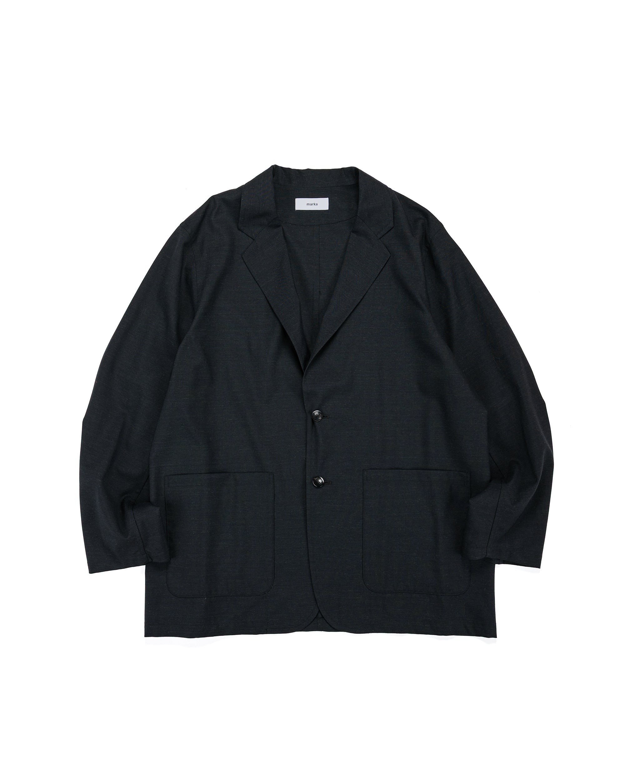 marka Stroll Around Jacket 2/72 Wool Tropical Washer Chambray Black