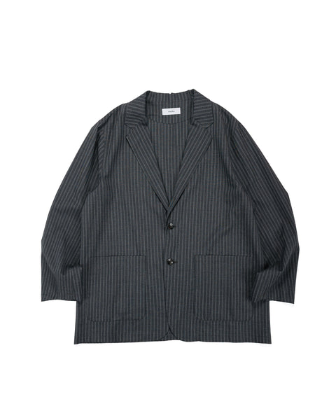 marka Stroll Around Jacket 2/72 Wool Tropical Washer Gray Stripe
