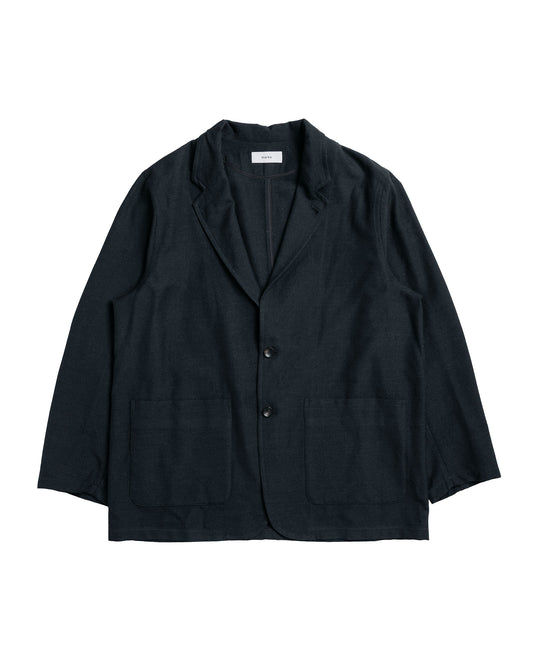 marka Stroll Around Jacket Tumbled Wool Serge Chambray Black
