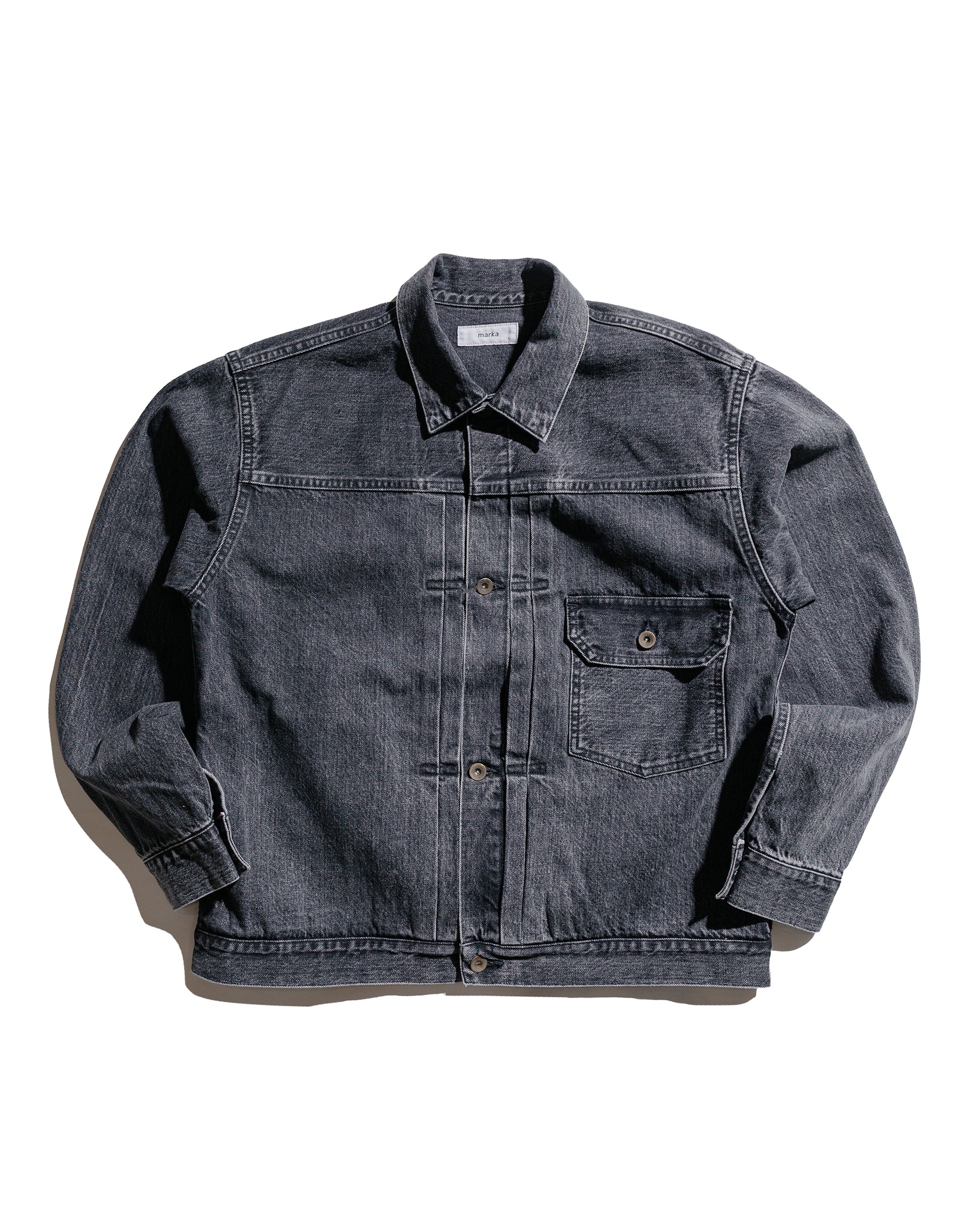 Faded Selvedge Denim Jacket Marka Type Denim Jacket Organic