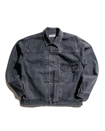 marka Type 1 Denim Jacket Organic Cotton 13.5oz Selvedge Denim Faded Black-1