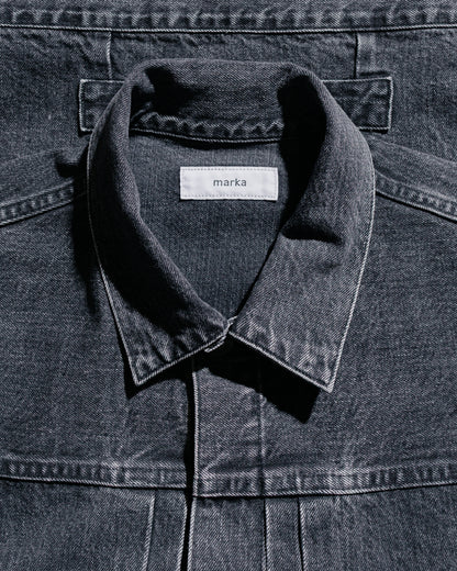 marka Type 1 Denim Jacket Organic Cotton 13.5oz Selvedge Denim Faded Black
