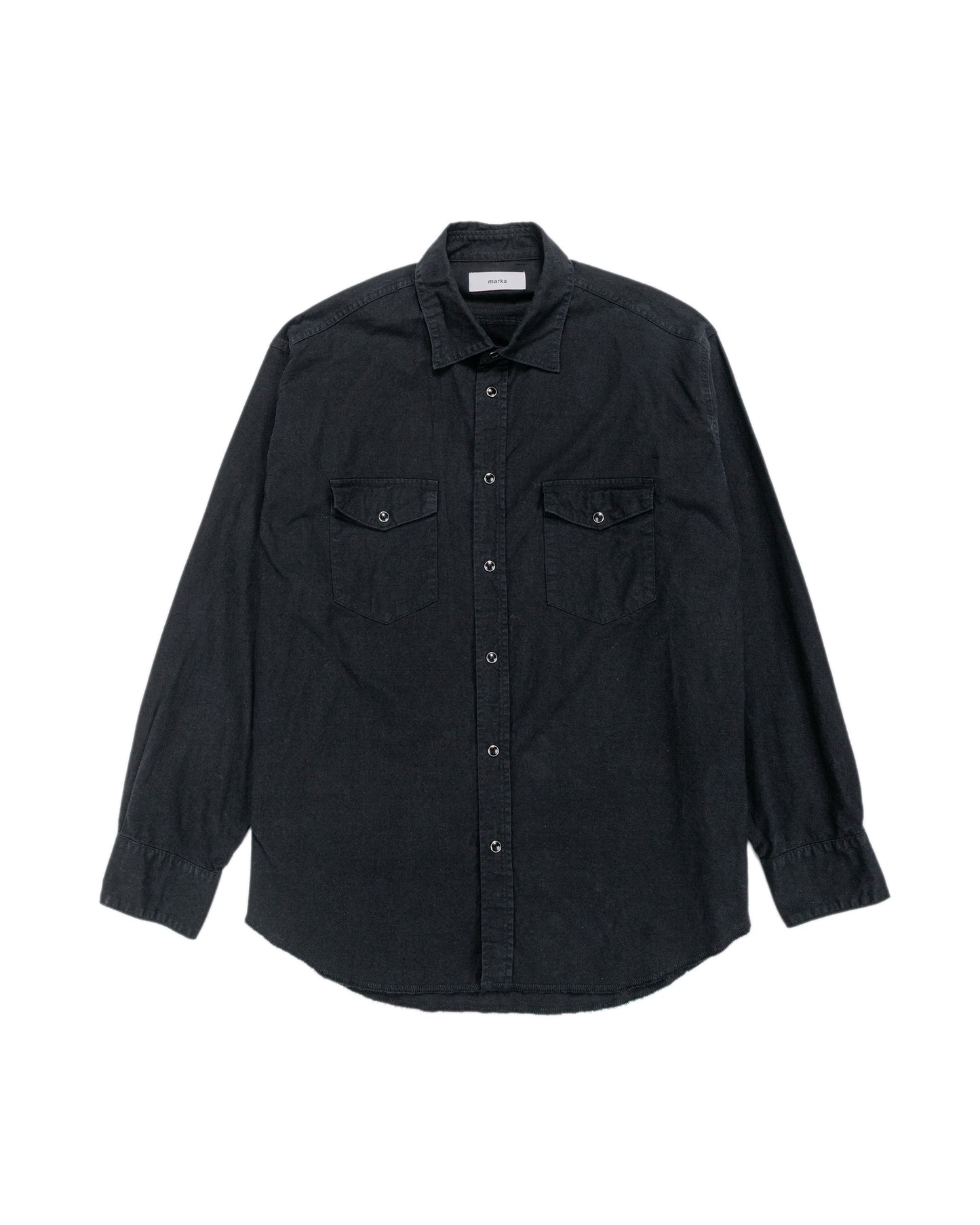 marka Western Shirt Organic Cotton Flannel Black