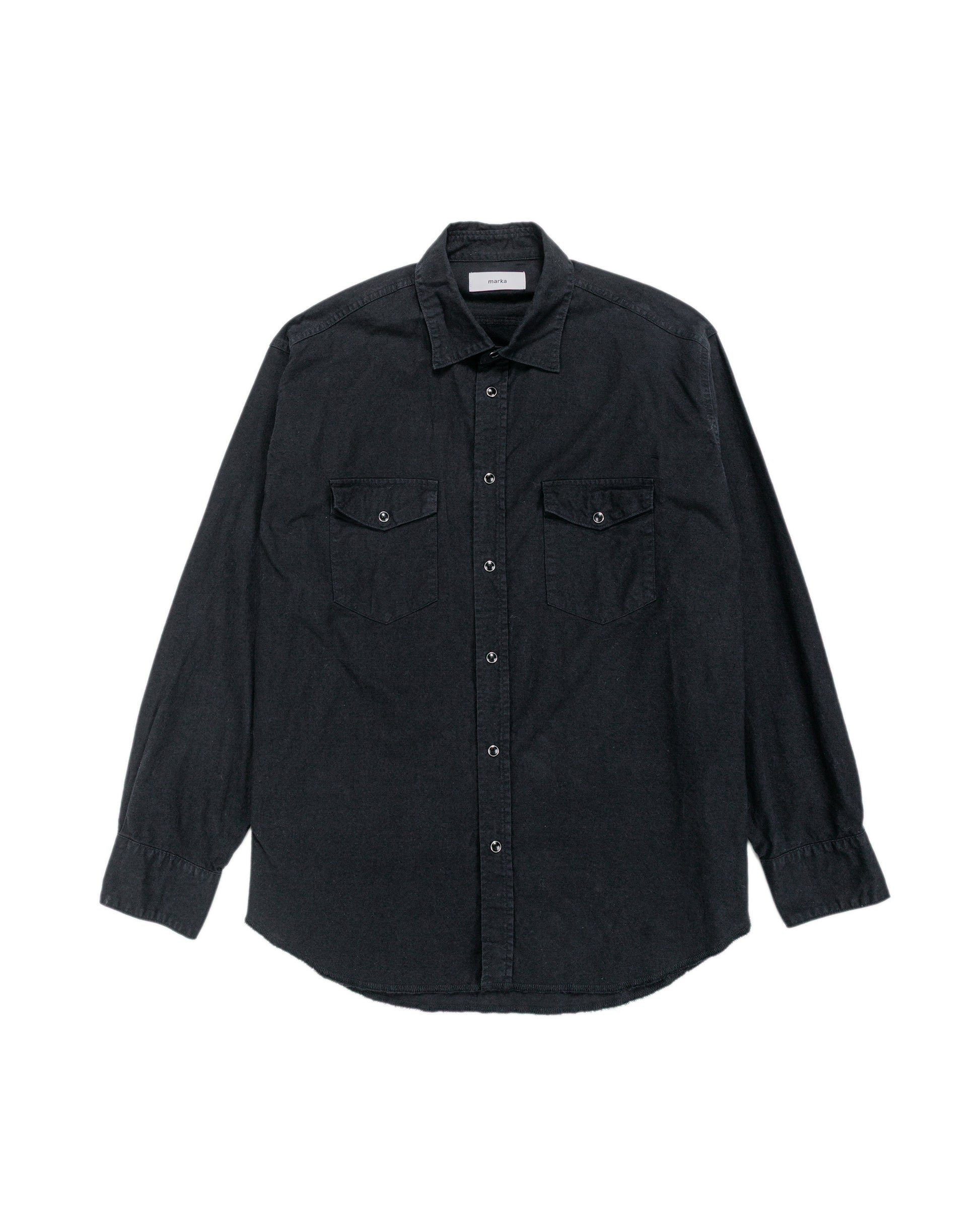 marka Western Shirt Organic Cotton Flannel Black