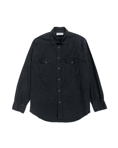 marka Western Shirt Organic Cotton Flannel Black
