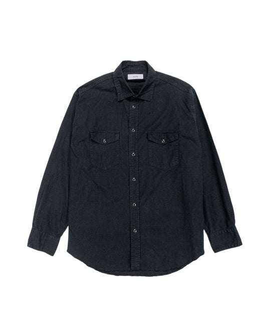 marka Western Shirt Organic Cotton Flannel Black