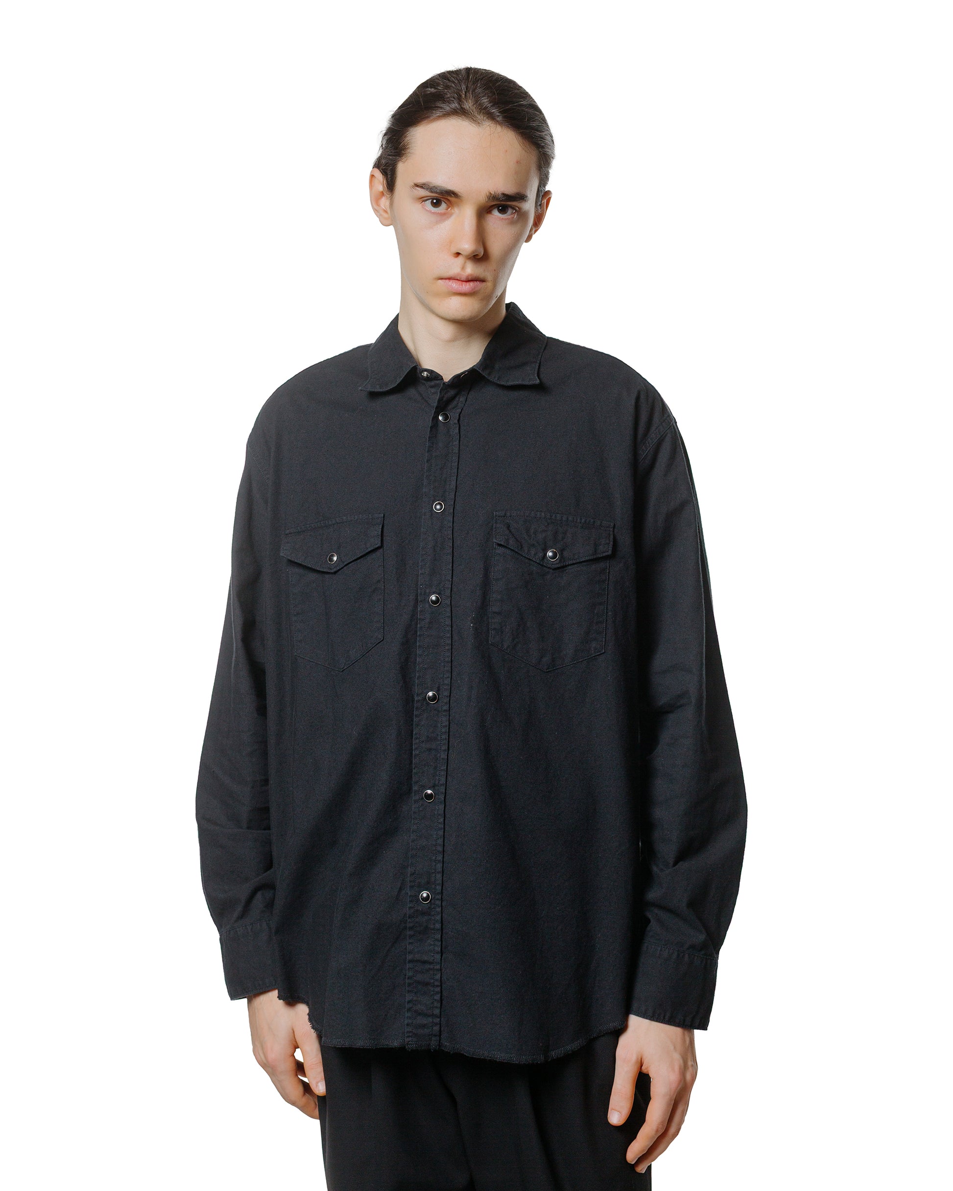 marka Western Shirt Organic Cotton Flannel Black