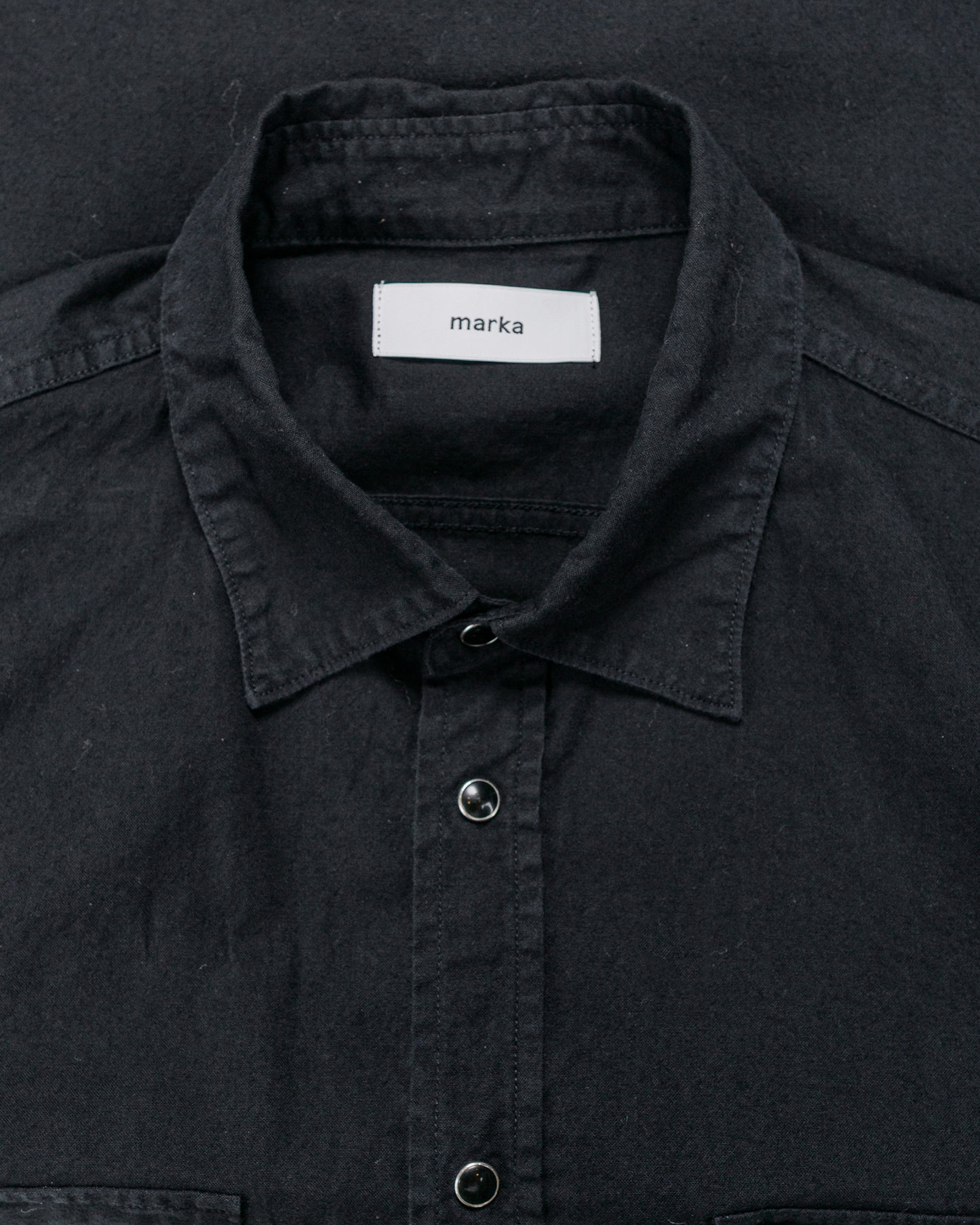 marka Western Shirt Organic Cotton Flannel Black