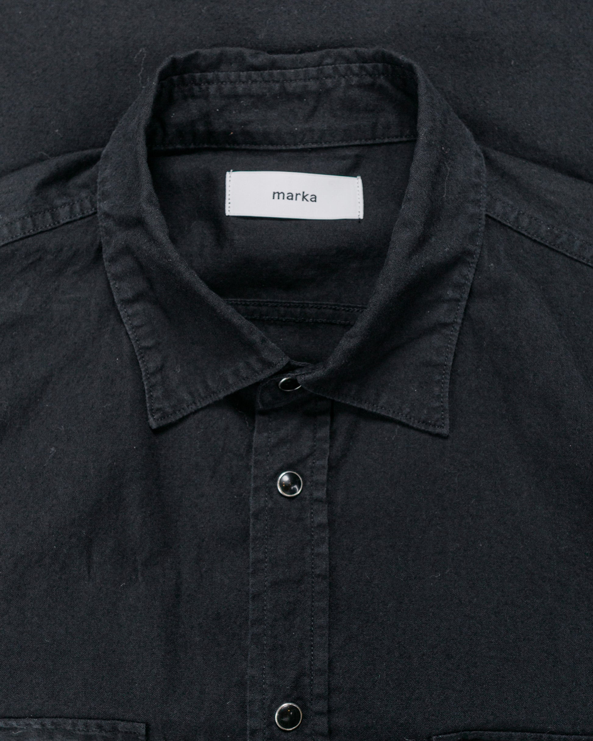 marka Western Shirt Organic Cotton Flannel Black
