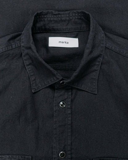 marka Western Shirt Organic Cotton Flannel Black