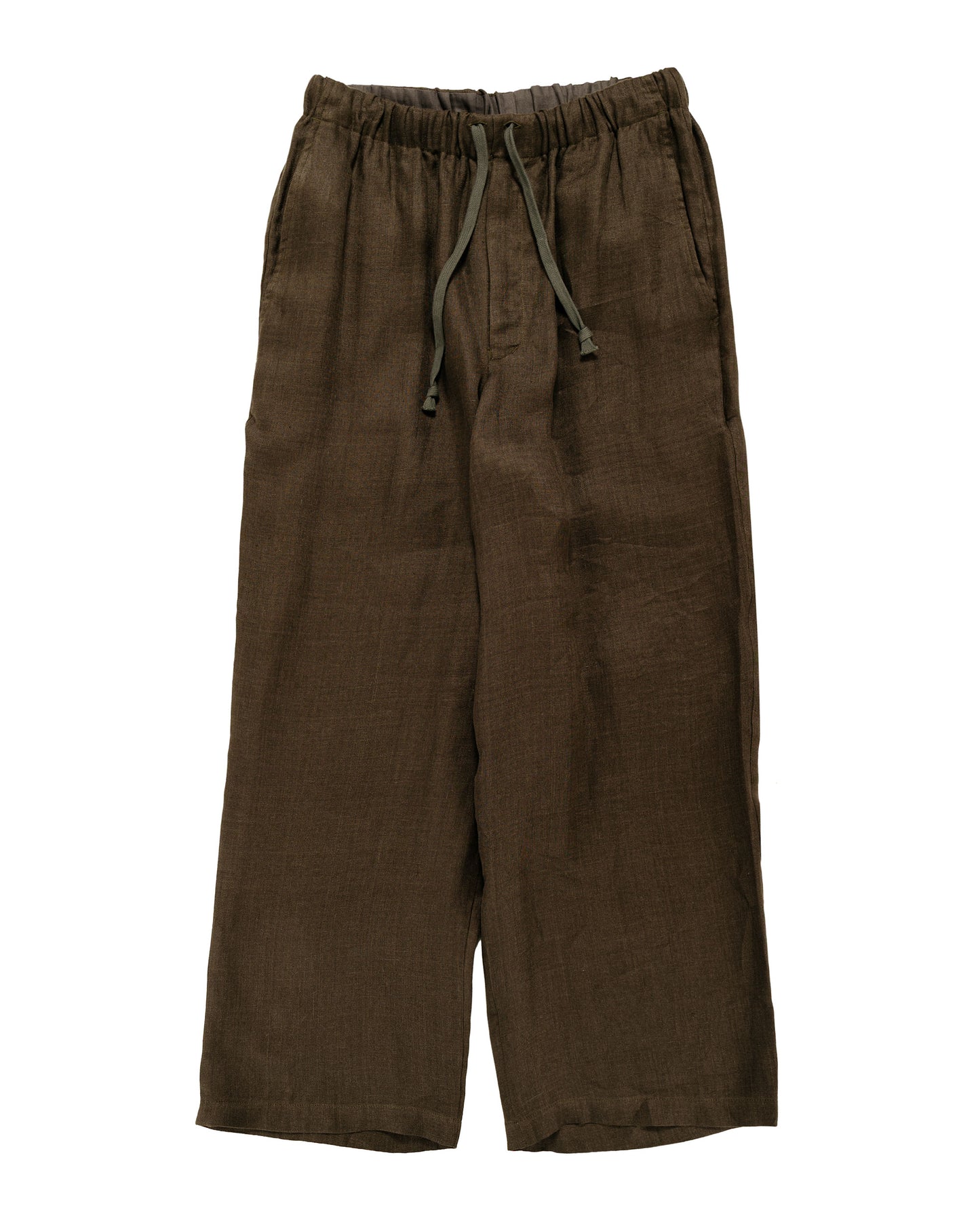 marka Wide Cylinder Fit Easy Pants Linen Gauze Double Cloth Olive
