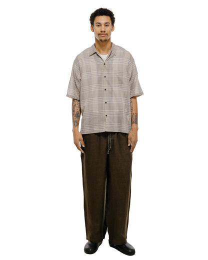 marka Wide Cylinder Fit Easy Pants Linen Gauze Double Cloth Olive