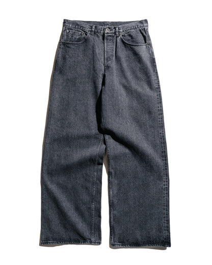 marka Wide Leg Jeans Organic Cotton 13.5oz Selvedge Denim Faded Black