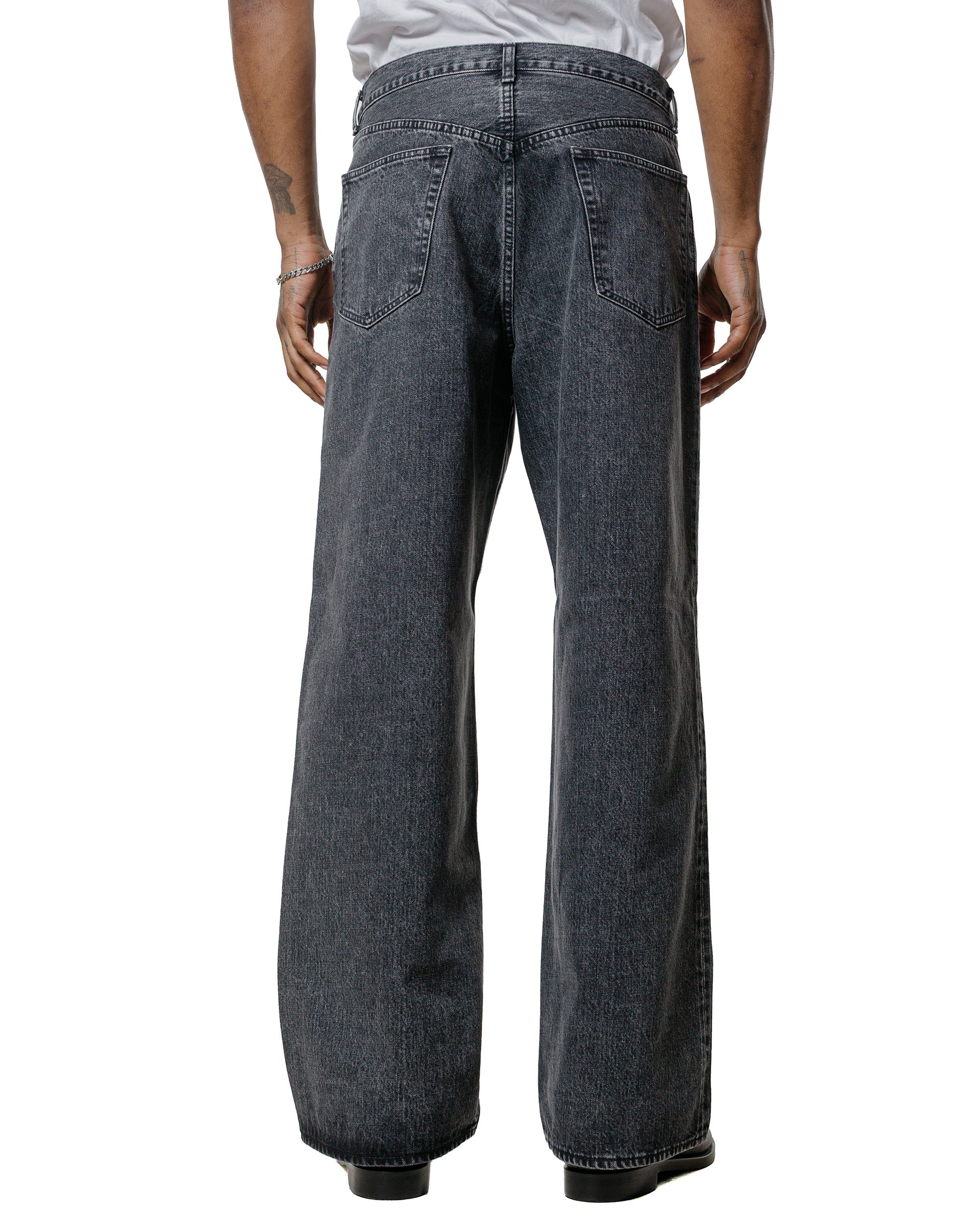 marka Wide Leg Jeans Organic Cotton 13.5oz Selvedge Denim Faded Black