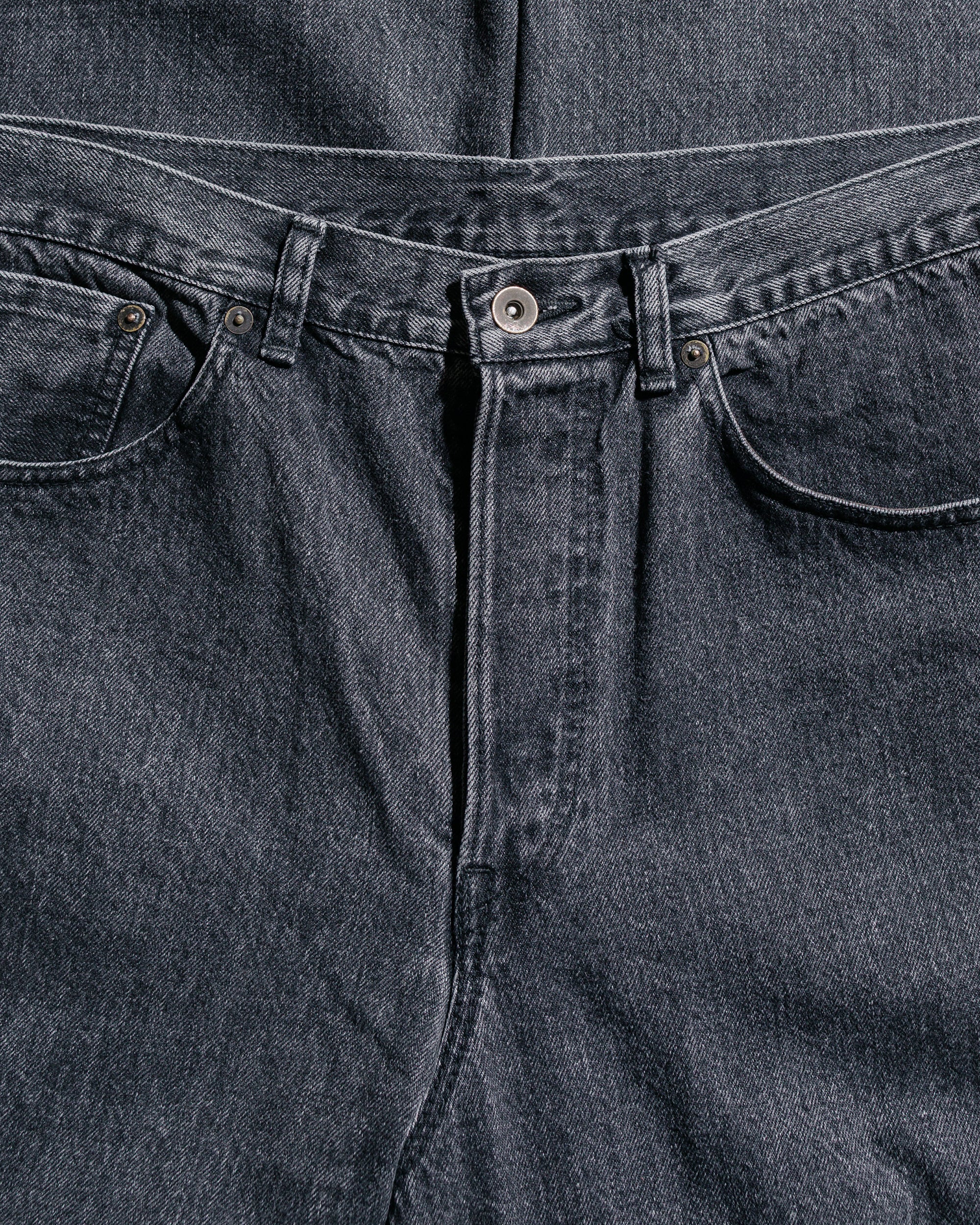 marka Wide Leg Jeans Organic Cotton 13.5oz Selvedge Denim Faded Black