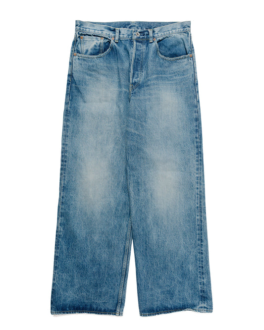 marka Wide Leg Jeans Organic Cotton 13.5oz Selvedge Denim Used Washed