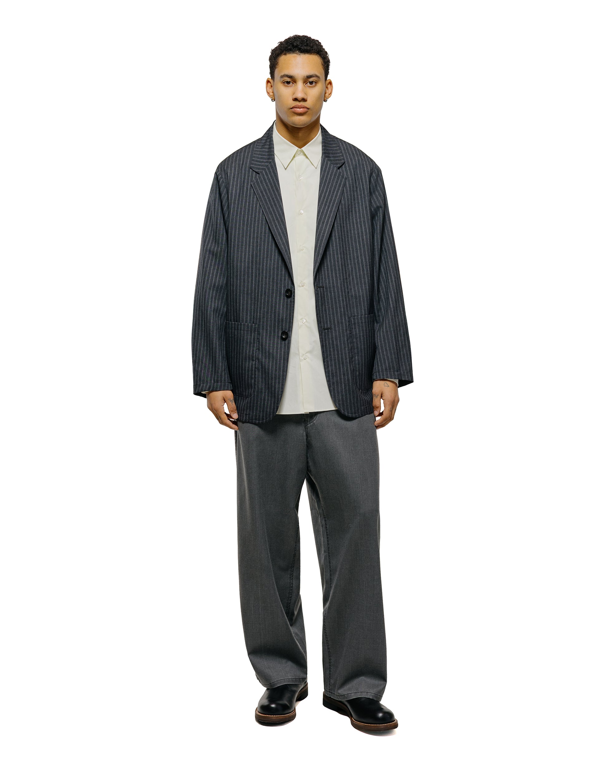 marka Work Pants Wool Gabardine Pigment Print Charcoal Gray