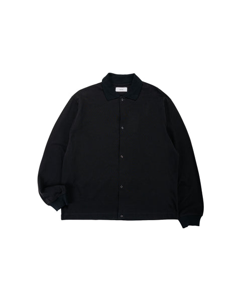 marka Shirt Cardigan Cotton High Twisted Pique Black