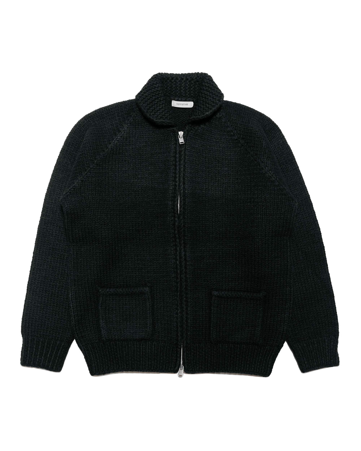 nonnative Adventurer Hand-Knit Cowichan Sweater Wool Yarn Black