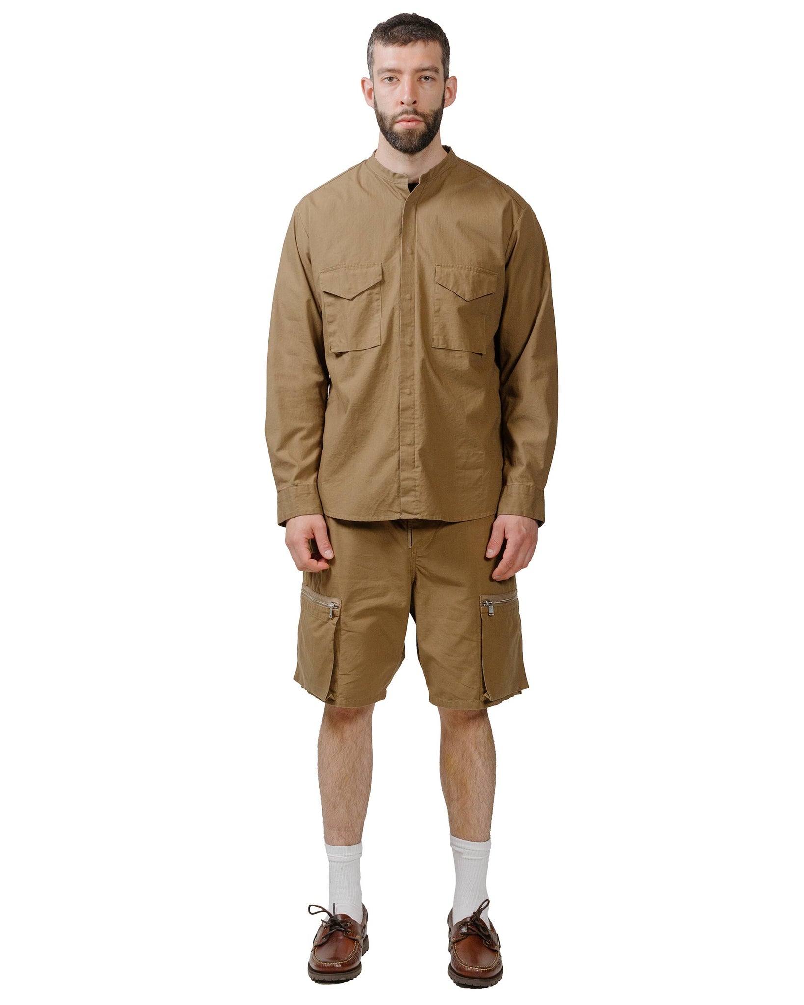nonnative Trooper 6P Shorts Cotton Ripstop Light Brown model full