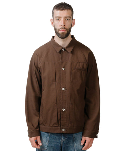 nonnative Trucker Blouson Polyester Cotton Satin Brown model front