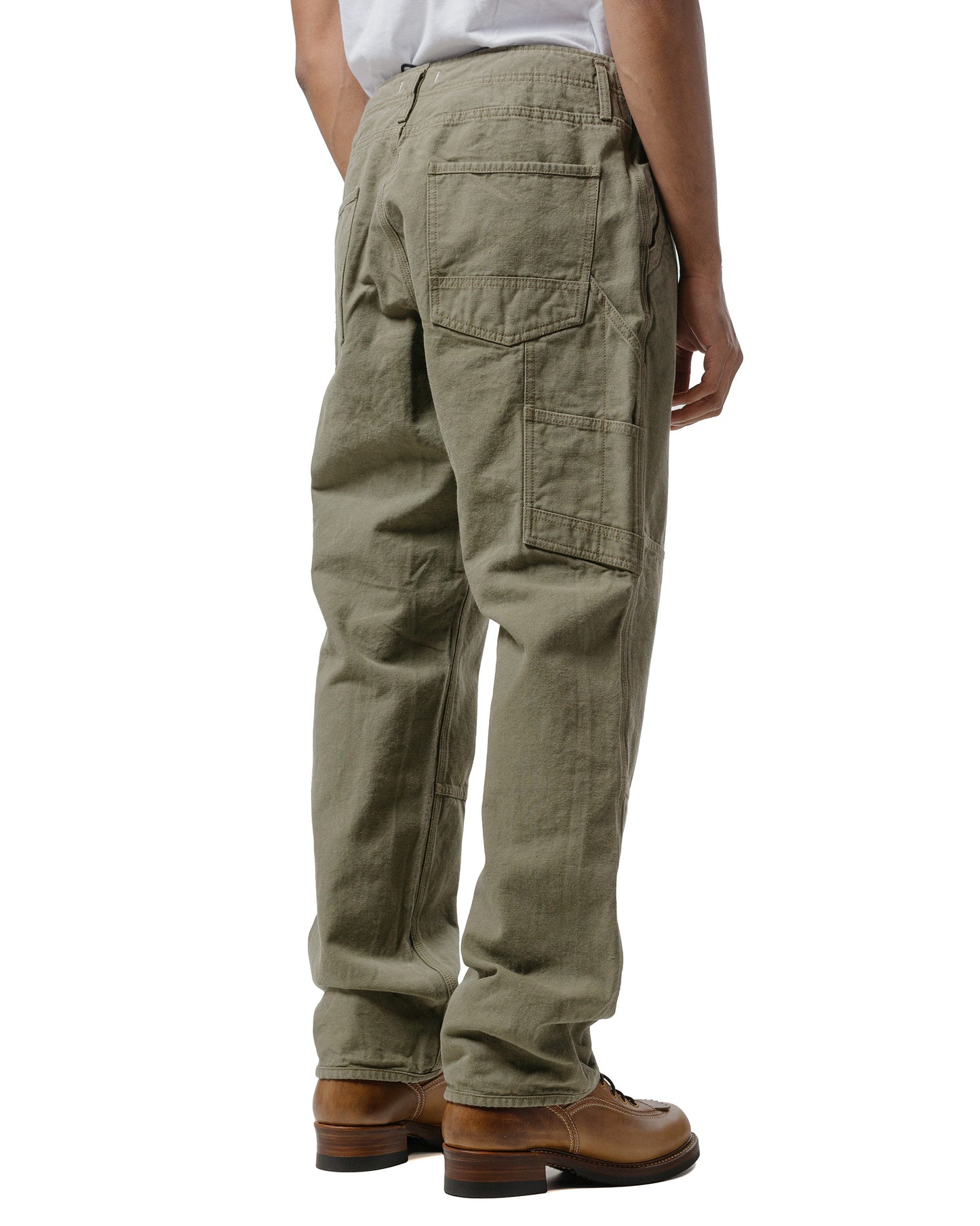 nonnative Worker Trousers Cotton Oxford Sulfur Dye Khaki model back