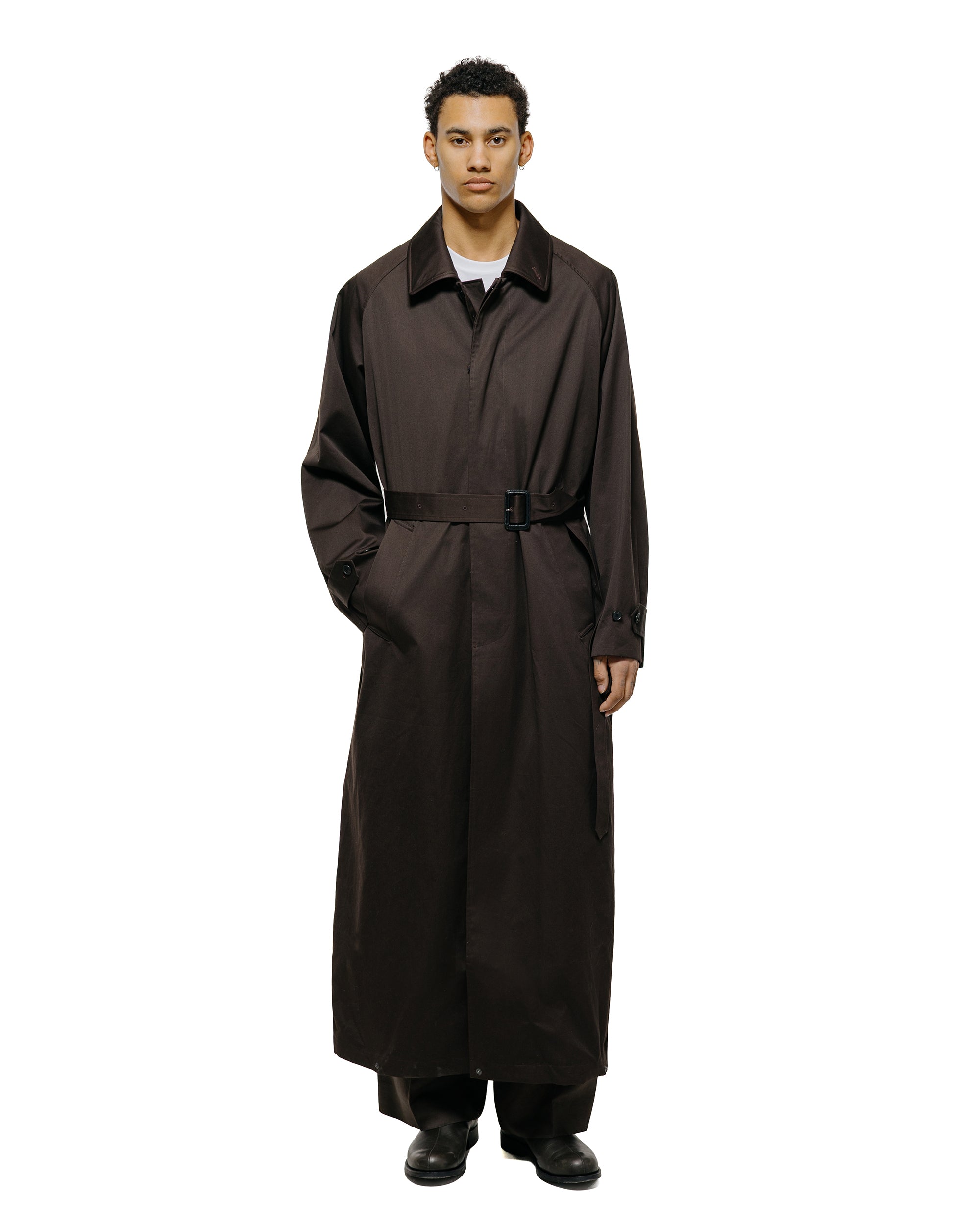 ssstein Oversized Layered Combination Coat Dark Brown