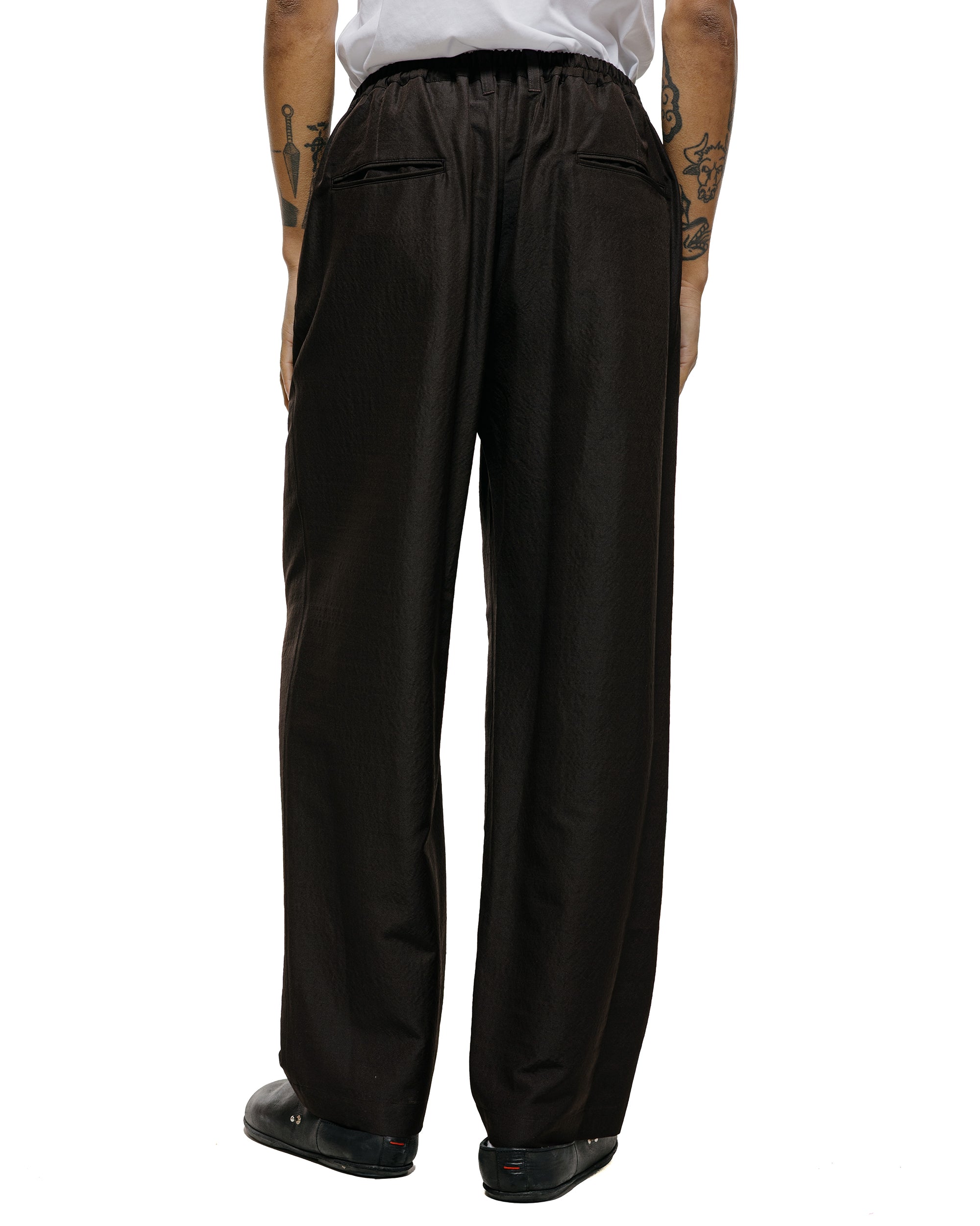 ssstein Wool Silk Wide Easy Trouser Dark Charcoal