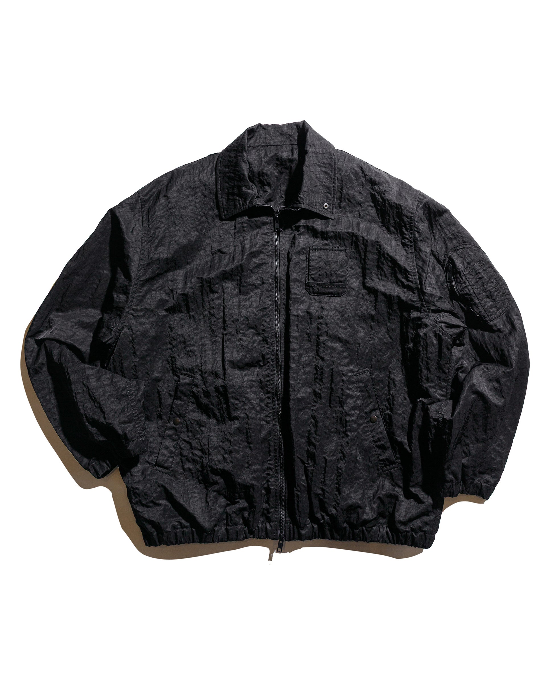 ssstein Bio Washed Nylon Oversized Fight Jacket Black
