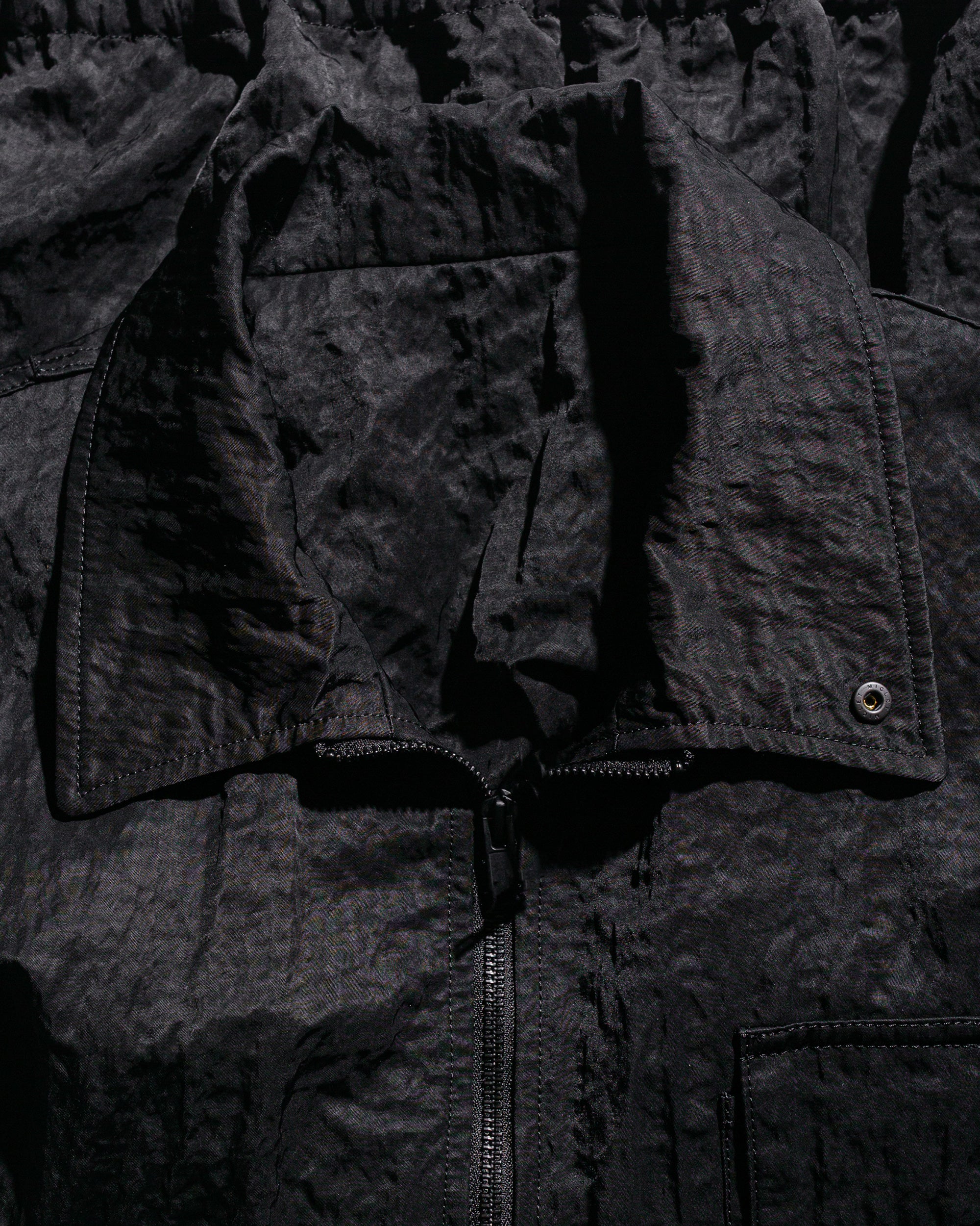 ssstein Bio Washed Nylon Oversized Fight Jacket Black