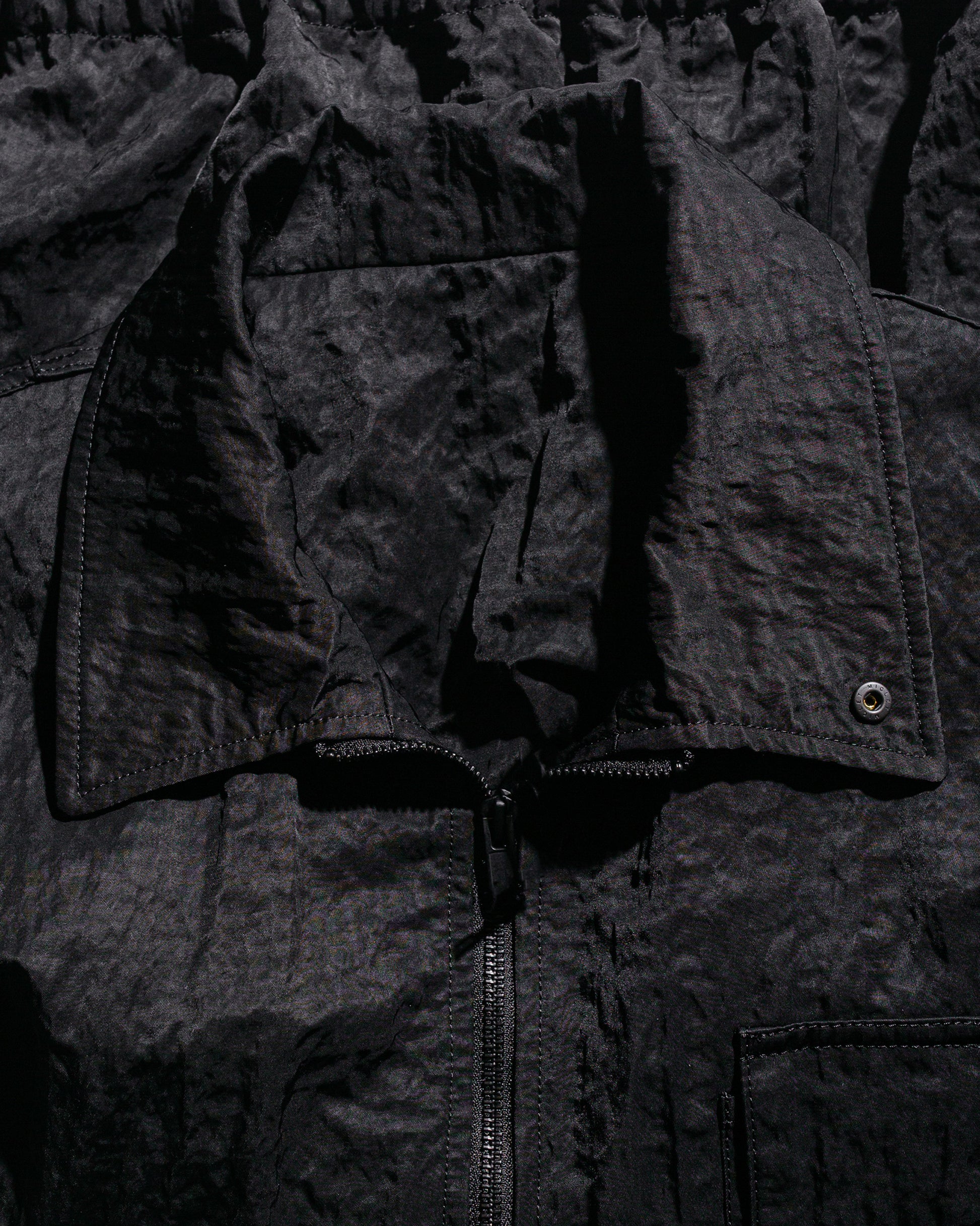 ssstein Bio Washed Nylon Oversized Fight Jacket Black