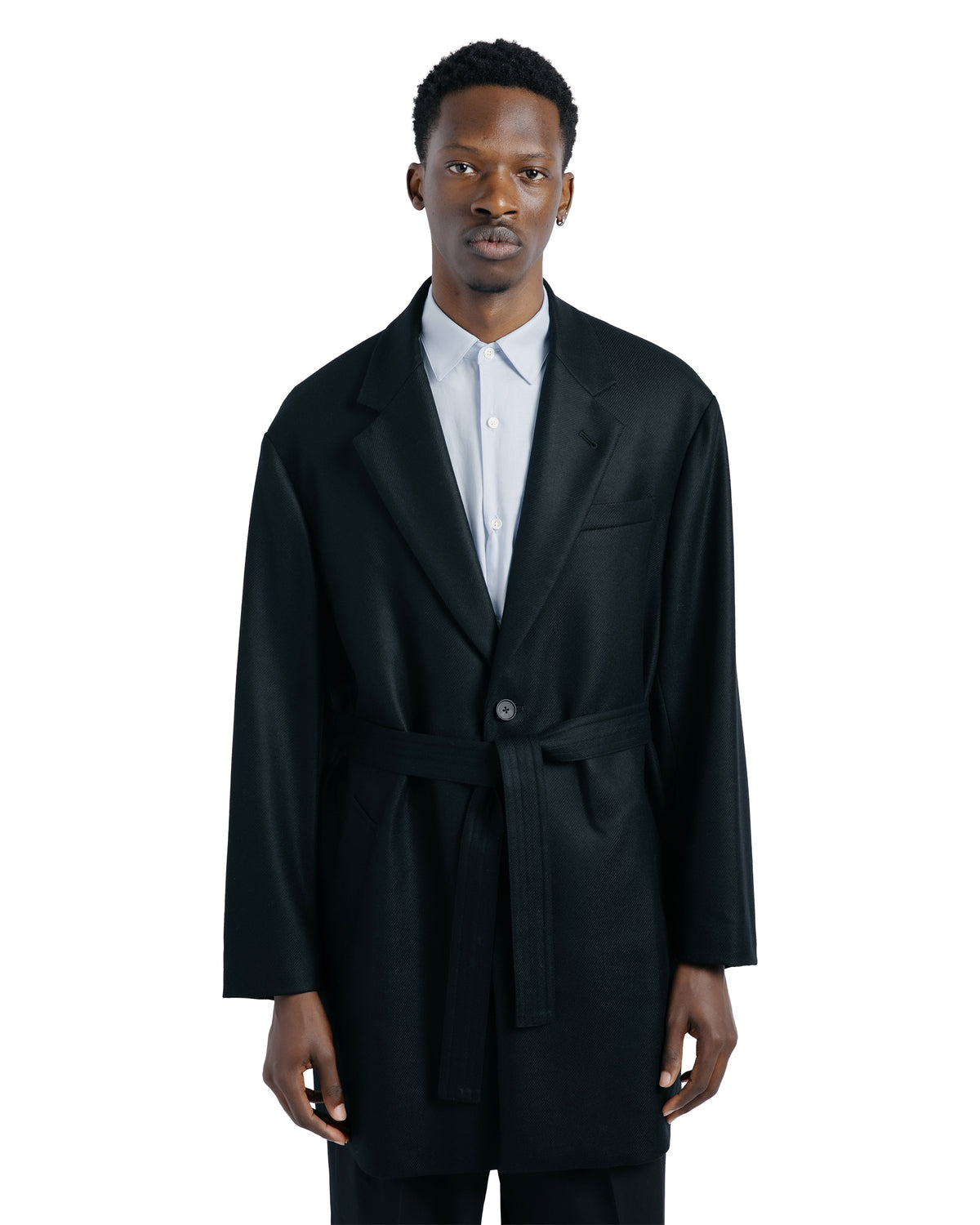 ssstein Compressed Flannel Half Coat Black