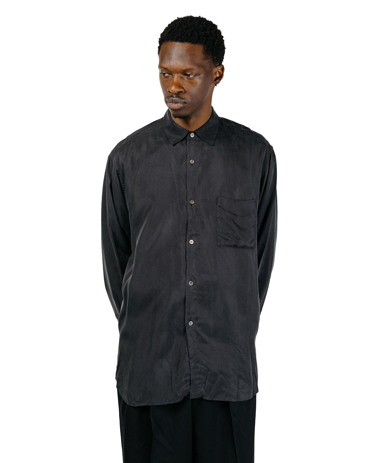 lost & found ssstein ssstein Cupro Fibril Oversized LS Shirt Charcoal