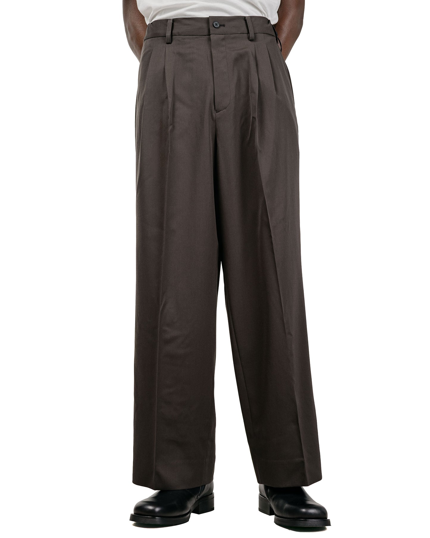 ssstein Easy Long Wide Trousers Grey Khaki