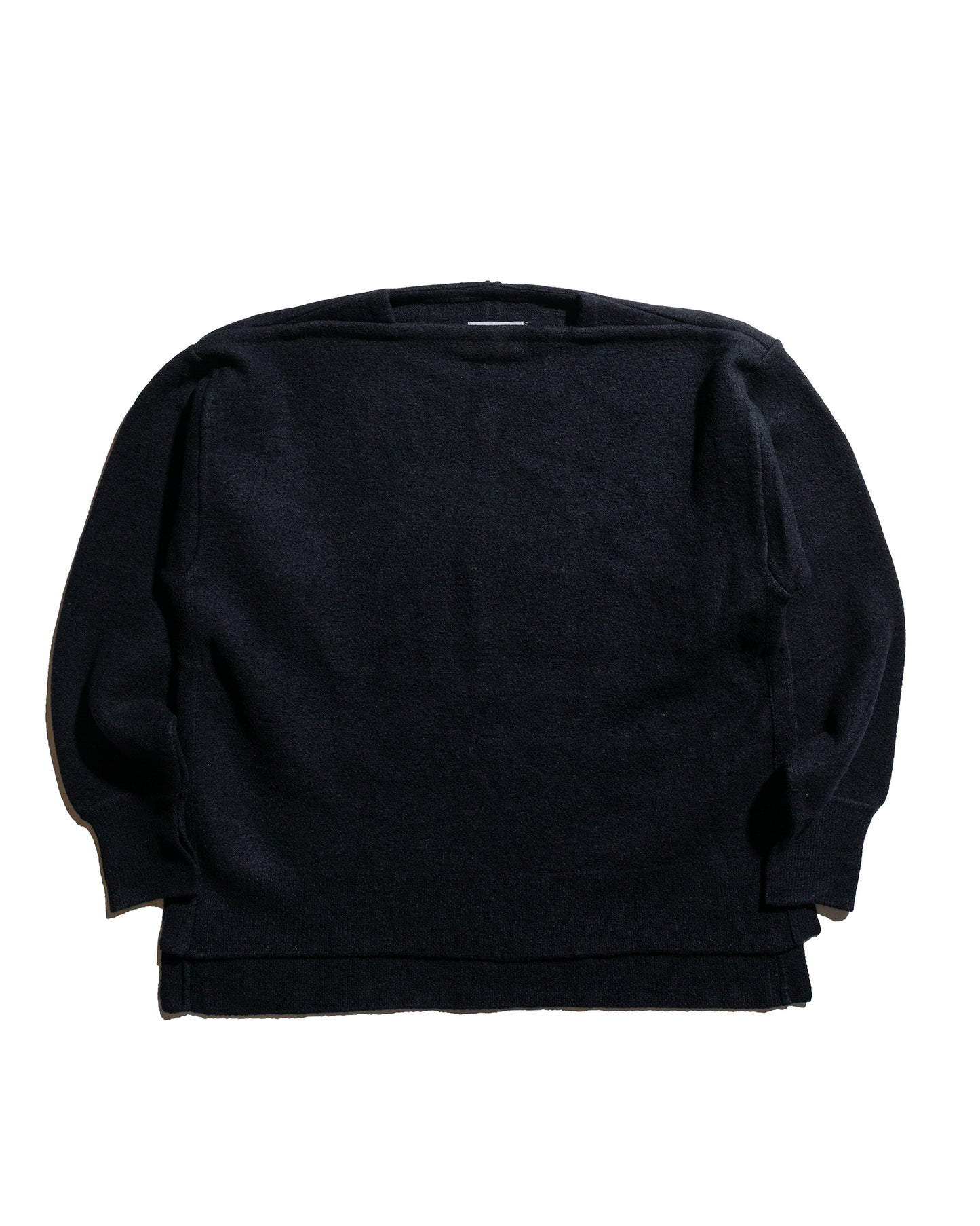 ssstein Extra Fine Wool Knit Boat Neck LS Black