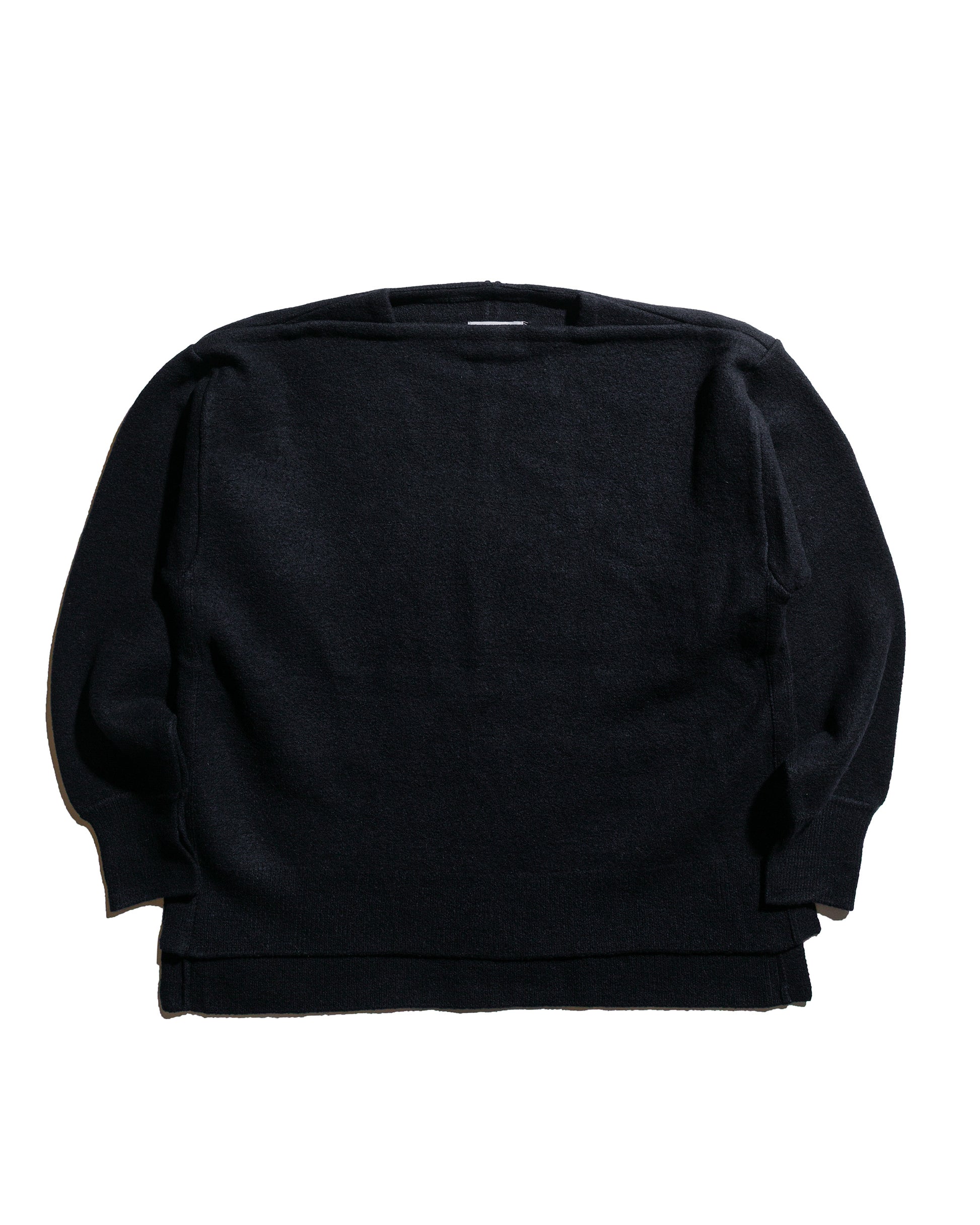 ssstein Extra Fine Wool Knit Boat Neck LS Black