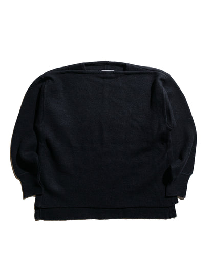 ssstein Extra Fine Wool Knit Boat Neck LS Black