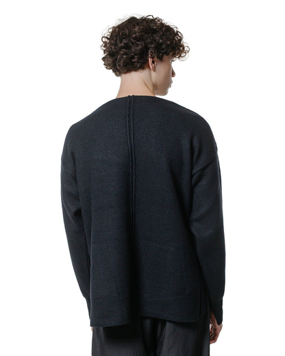 ssstein Extra Fine Wool Knit Boat Neck LS Black