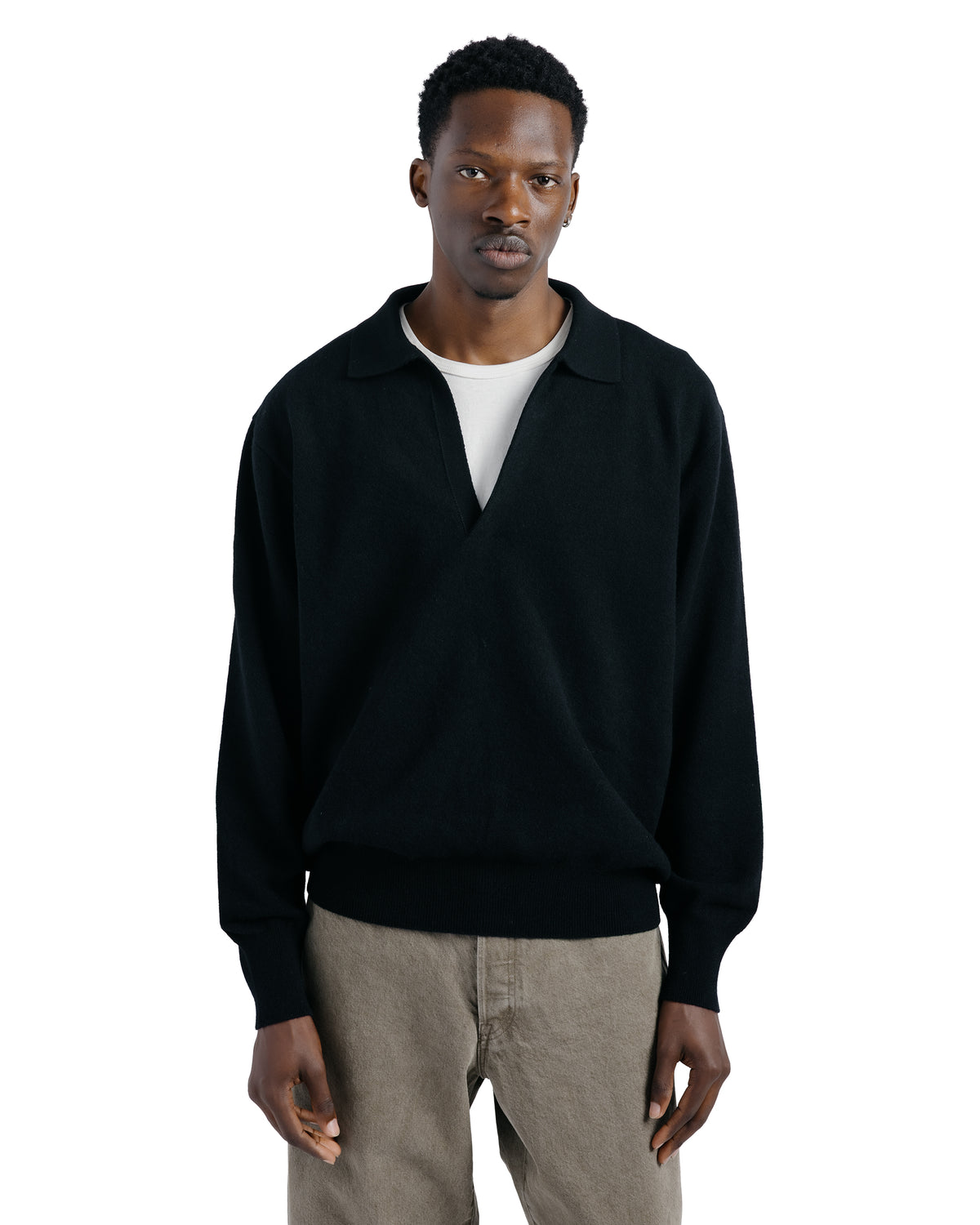 ssstein Extra Fine Wool Knit Skipper Black