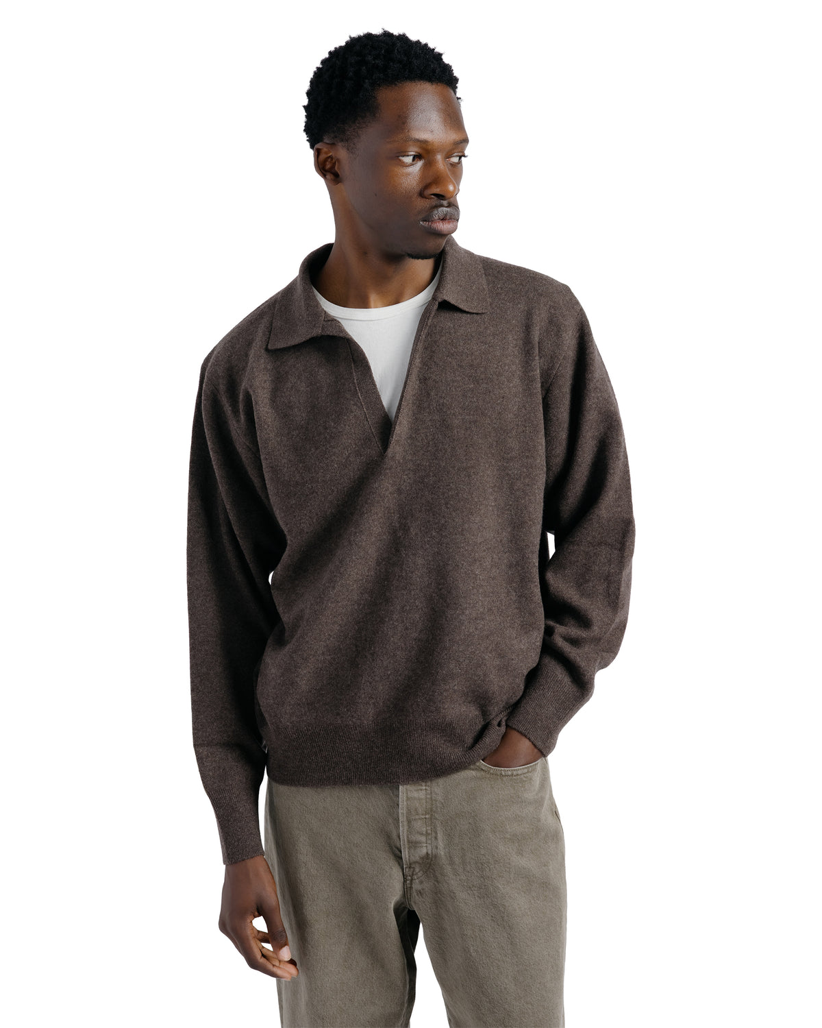 ssstein Extra Fine Wool Knit Skipper Mocha