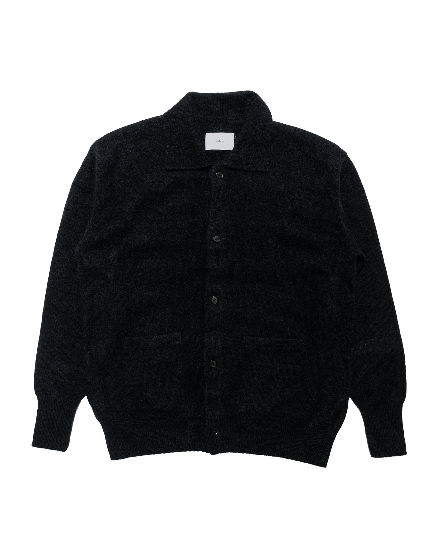 ssstein Fine Alpaca Knit Collared Cardigan Black