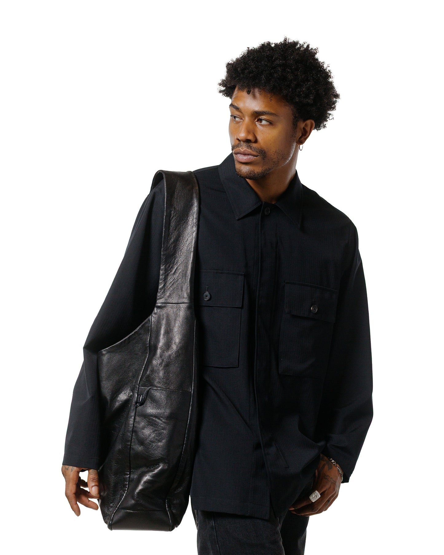 ssstein Leather Shoulder Bag