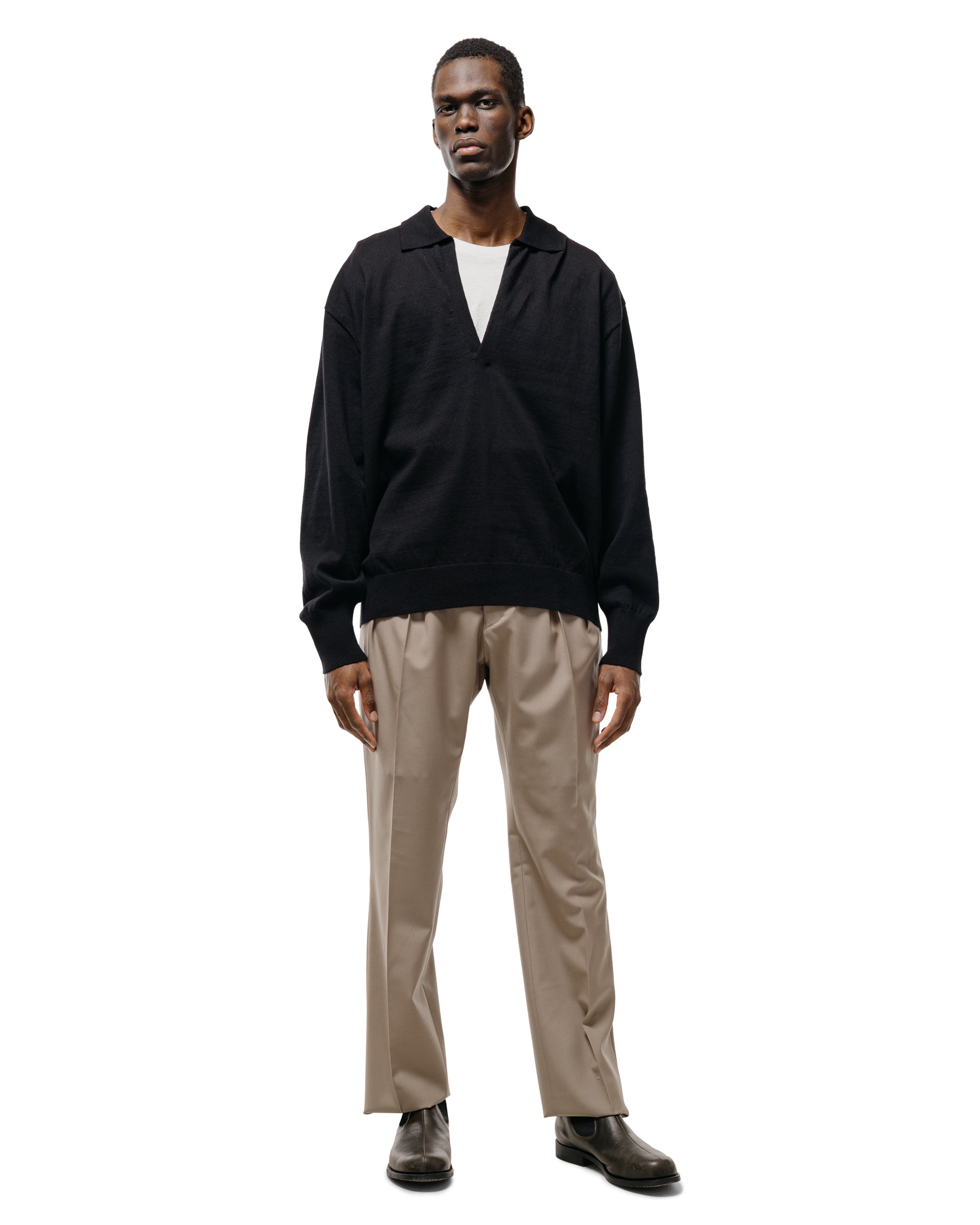 ssstein Organic Cotton Knit Skipper LS Black