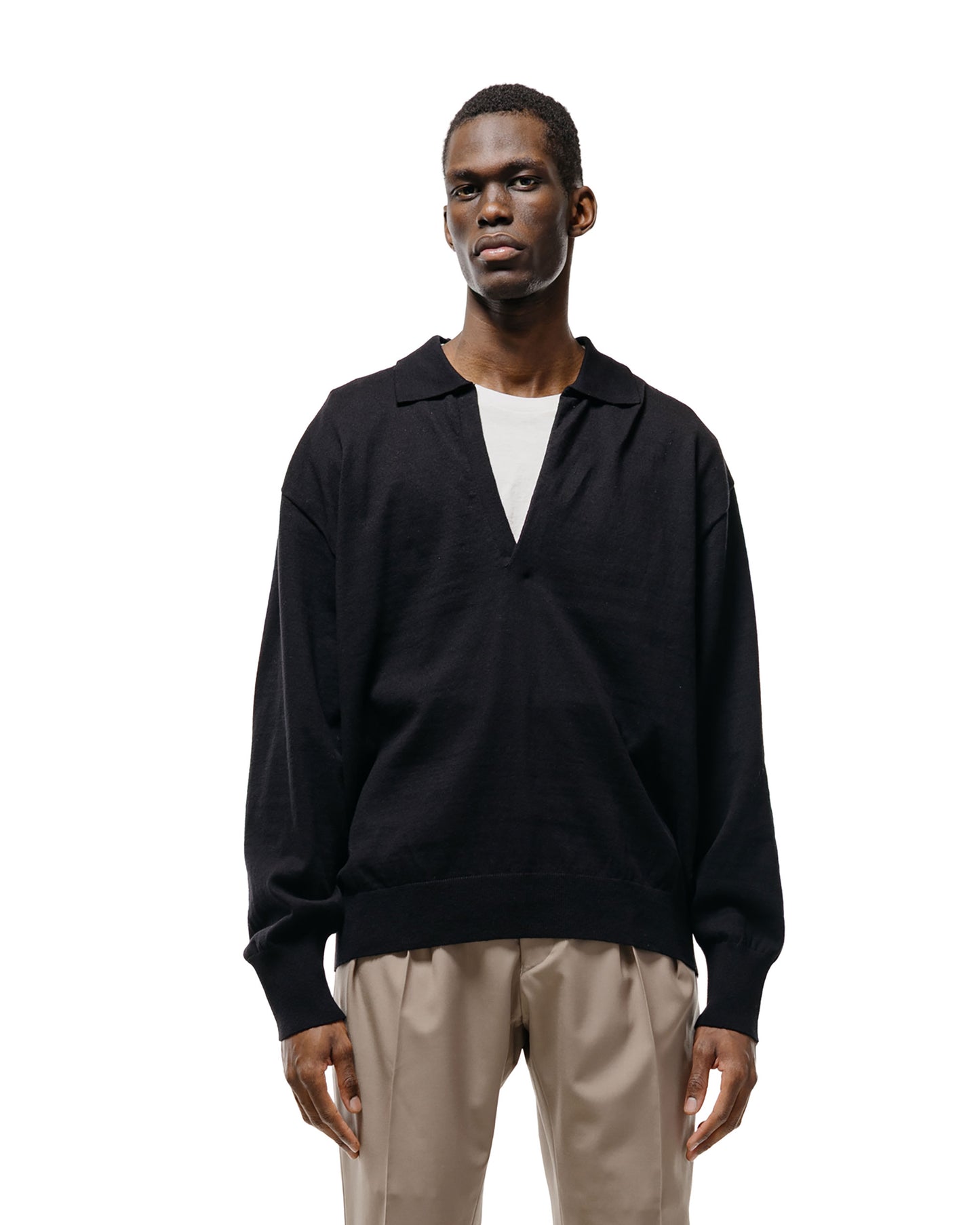 ssstein Organic Cotton Knit Skipper LS Black