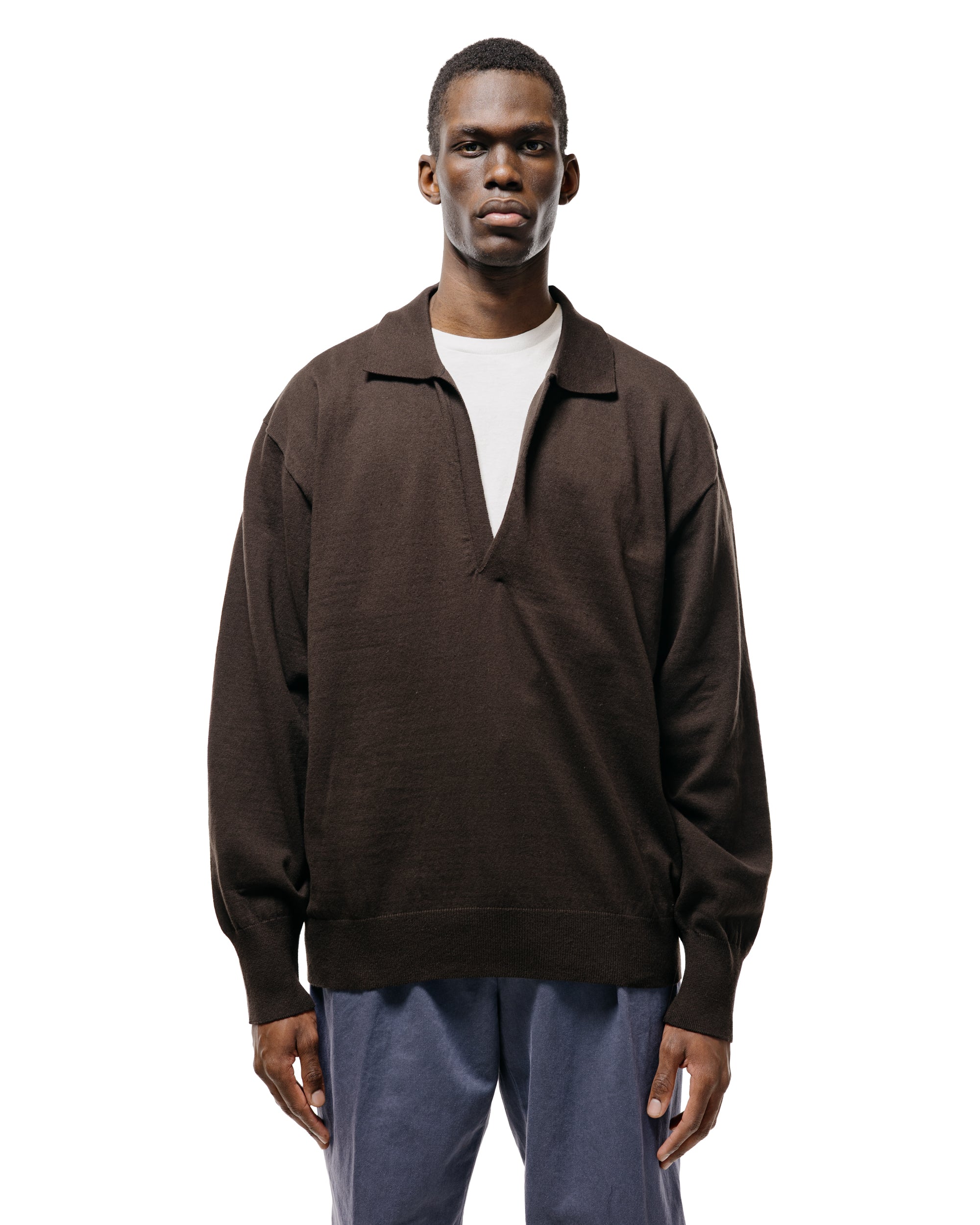 ssstein Organic Cotton Knit Skipper LS Dark Brown